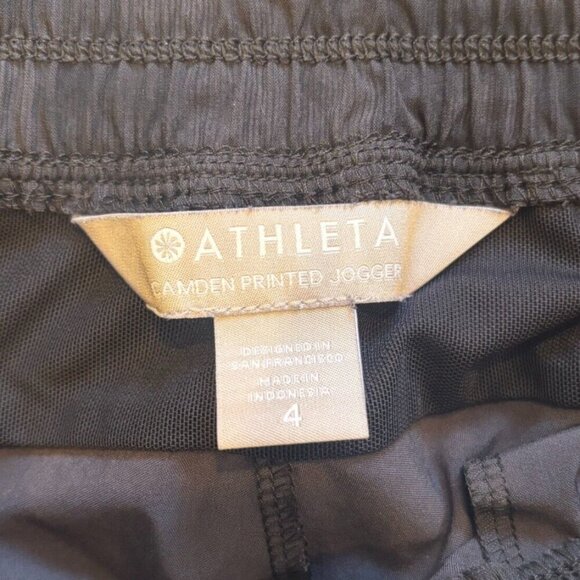 Athleta Camden Printed Joggers Lightweight Stretch w/ Zipper Pockets Womens Sz 4 - Picture 4 of 5